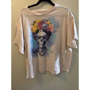 frida kahlo Jerry Lee Of California Skull Tshirt Women’s XL